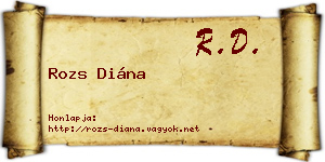 Rozs Diána névjegykártya